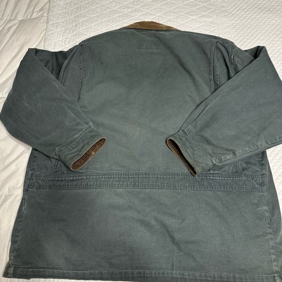 VINTAGE Eddie Bauer Chore Jacket Men L Green Goose Down Removable Liner Dad coat - Picture 3 of 16